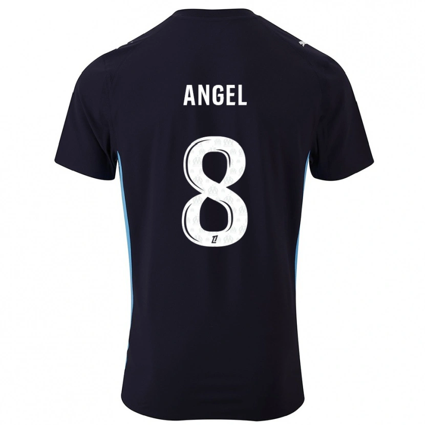 Danxen Enfant Maillot Angel Gomes #8 Noir Bleu Ciel Tenues Extérieur 2025/26 T-Shirt