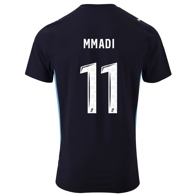 Danxen Enfant Maillot Tadjidine Mmadi #11 Noir Bleu Ciel Tenues Extérieur 2025/26 T-Shirt