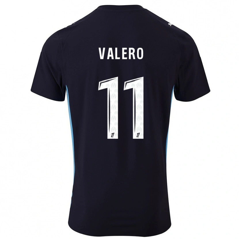 Danxen Enfant Maillot Antoine Valero #11 Noir Bleu Ciel Tenues Extérieur 2025/26 T-Shirt