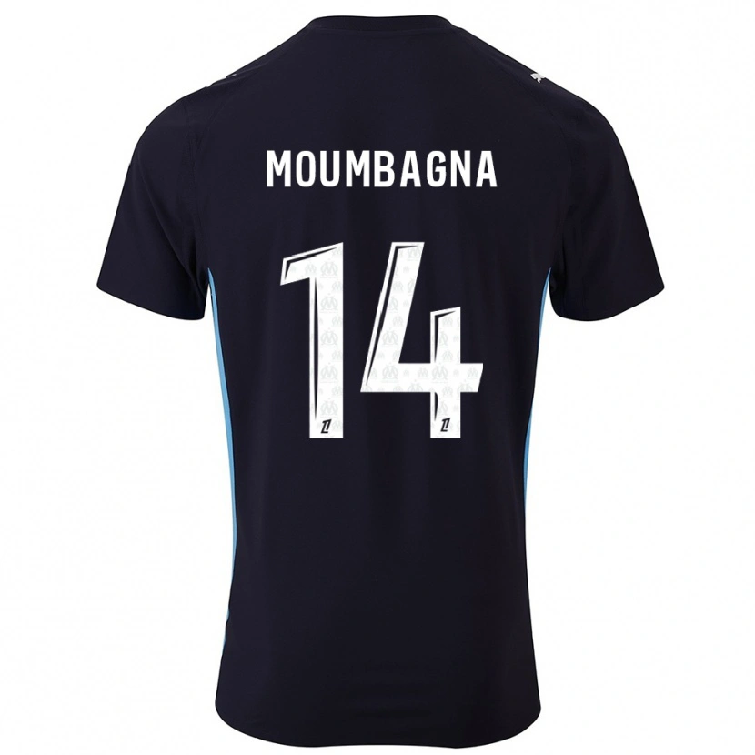 Danxen Enfant Maillot Faris Moumbagna #14 Noir Bleu Ciel Tenues Extérieur 2025/26 T-Shirt