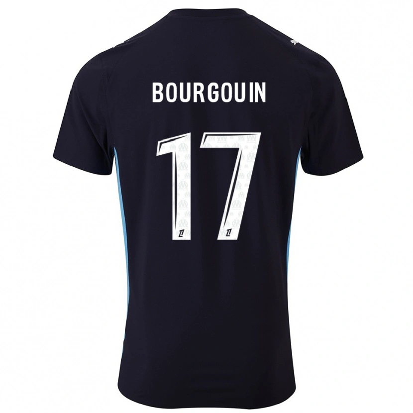 Danxen Enfant Maillot Laura Bourgouin #17 Noir Bleu Ciel Tenues Extérieur 2025/26 T-Shirt