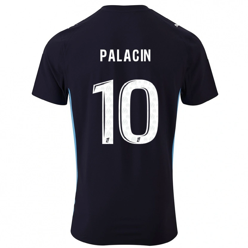 Danxen Enfant Maillot Sara Palacin #10 Noir Bleu Ciel Tenues Extérieur 2025/26 T-Shirt