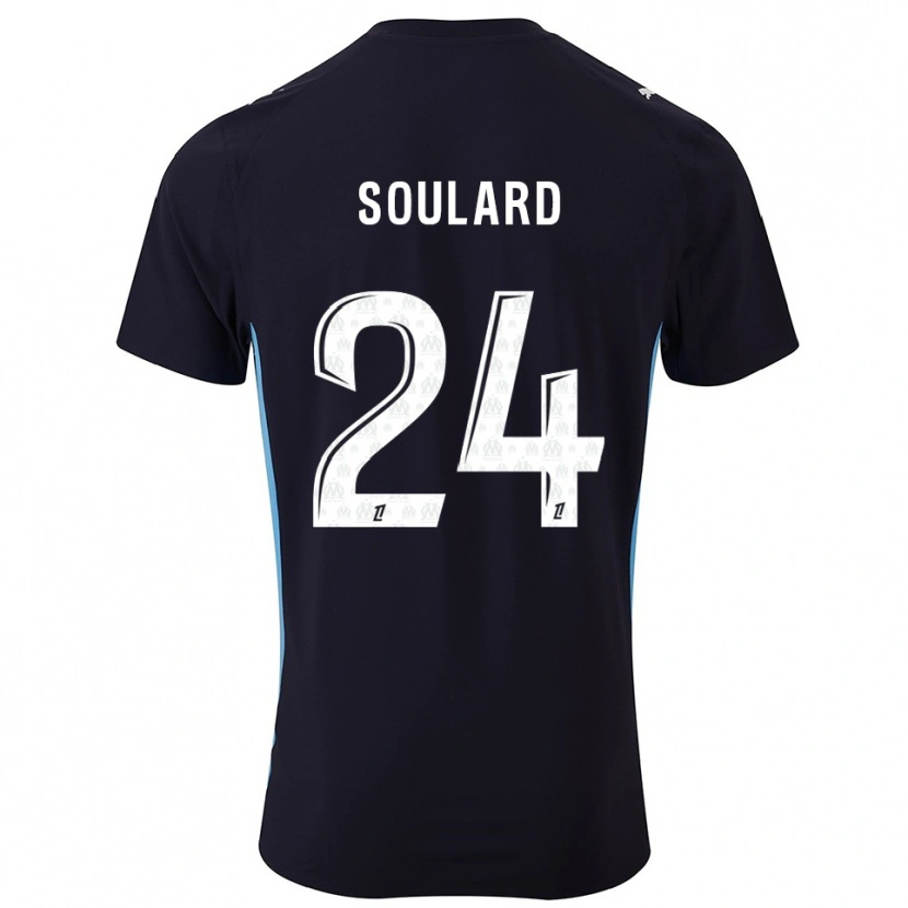 Danxen Enfant Maillot Amandine Soulard #24 Noir Bleu Ciel Tenues Extérieur 2025/26 T-Shirt