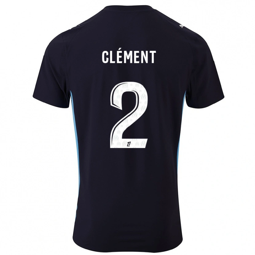 Danxen Enfant Maillot Mathis Clément #2 Noir Bleu Ciel Tenues Extérieur 2025/26 T-Shirt