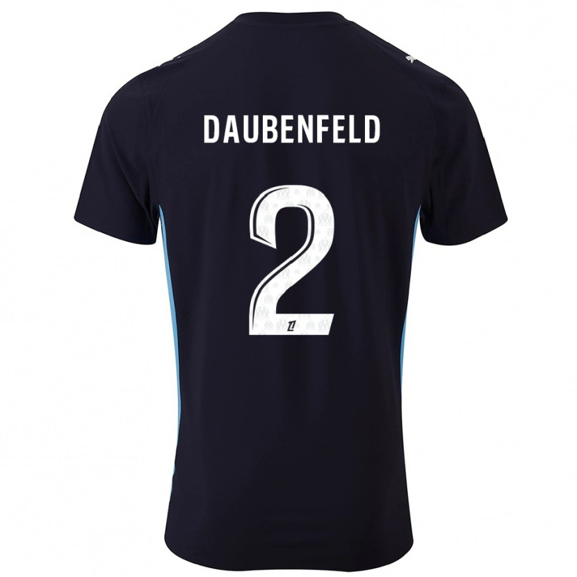Danxen Enfant Maillot Lucas Daubenfeld #2 Noir Bleu Ciel Tenues Extérieur 2025/26 T-Shirt