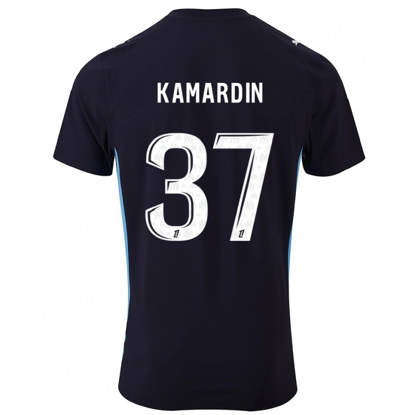 Danxen Enfant Maillot Aaron Kamardin #37 Noir Bleu Ciel Tenues Extérieur 2025/26 T-Shirt