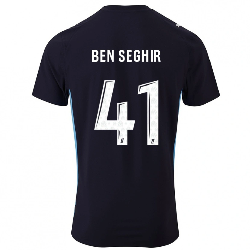 Danxen Enfant Maillot Salim Ben Seghir #41 Noir Bleu Ciel Tenues Extérieur 2025/26 T-Shirt