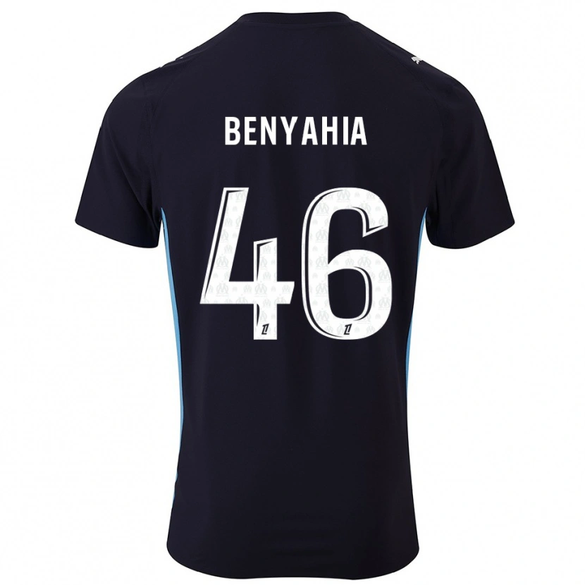 Danxen Enfant Maillot Aylan Benyahia-Tani #46 Noir Bleu Ciel Tenues Extérieur 2025/26 T-Shirt