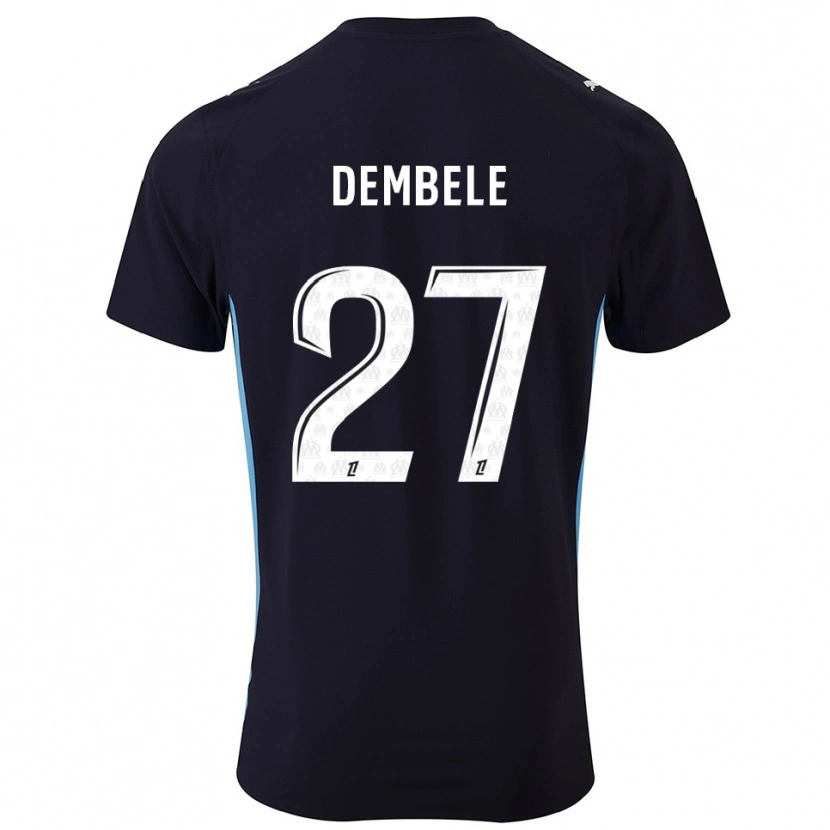 Danxen Enfant Maillot Coumba Dembélé #27 Noir Bleu Ciel Tenues Extérieur 2025/26 T-Shirt