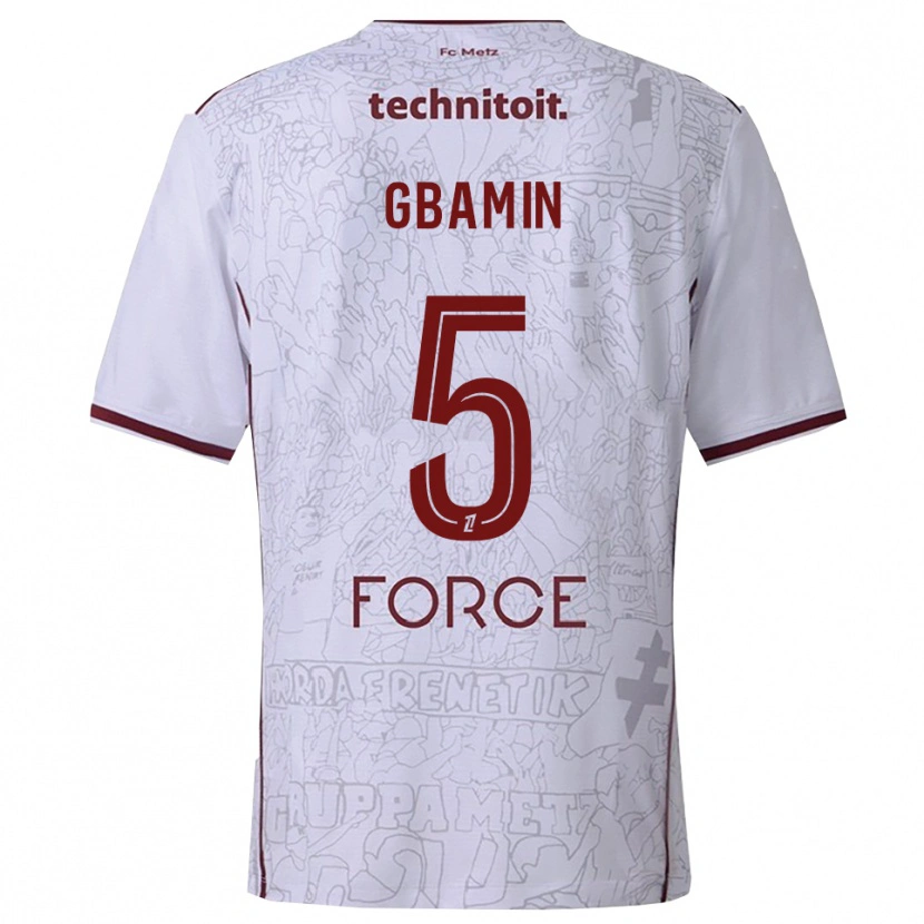 Danxen Enfant Maillot Jean-Philippe Gbamin #5 Blanc Bourgogne Tenues Extérieur 2025/26 T-Shirt