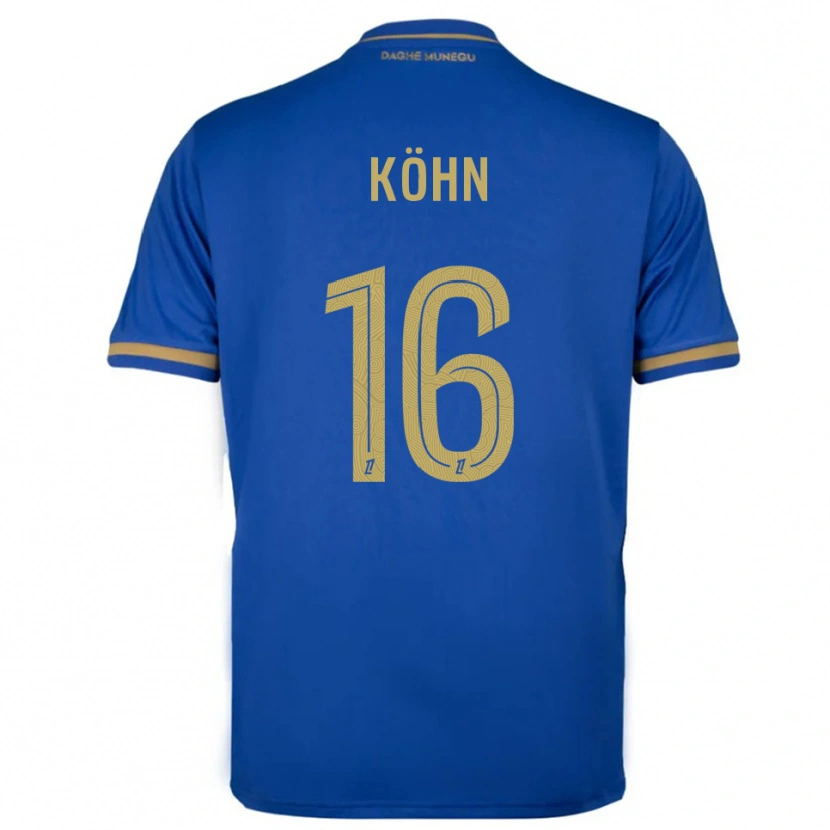Danxen Enfant Maillot Philipp Köhn #16 Bleu Or Tenues Extérieur 2025/26 T-Shirt