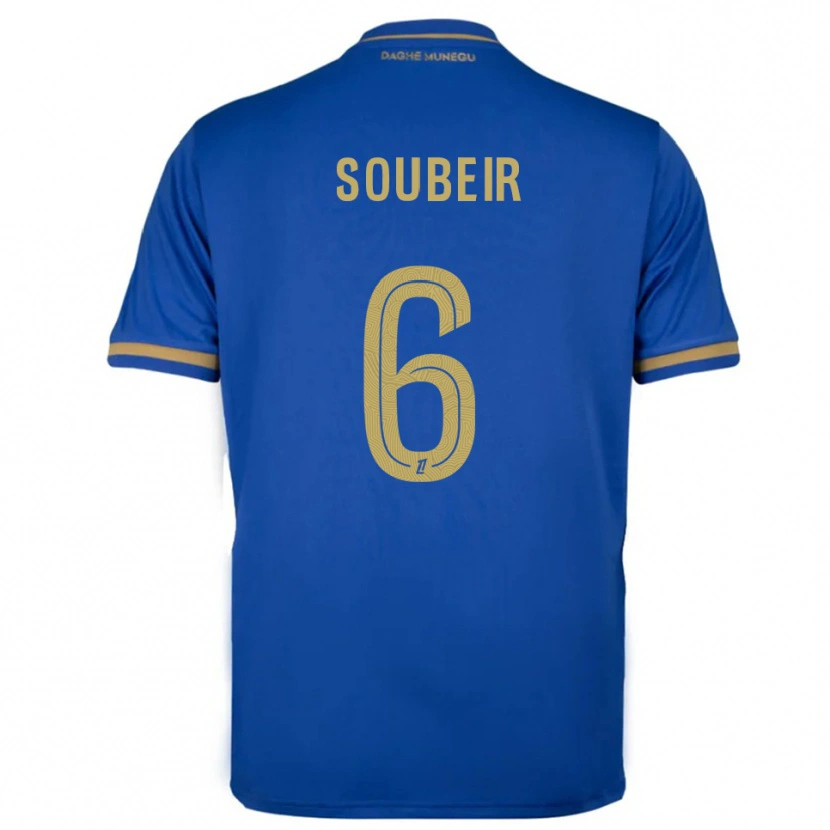 Danxen Enfant Maillot Anis Soubeir #6 Bleu Or Tenues Extérieur 2025/26 T-Shirt