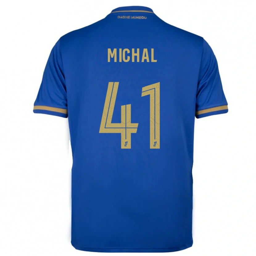 Danxen Enfant Maillot Lucas Michal #41 Bleu Or Tenues Extérieur 2025/26 T-Shirt
