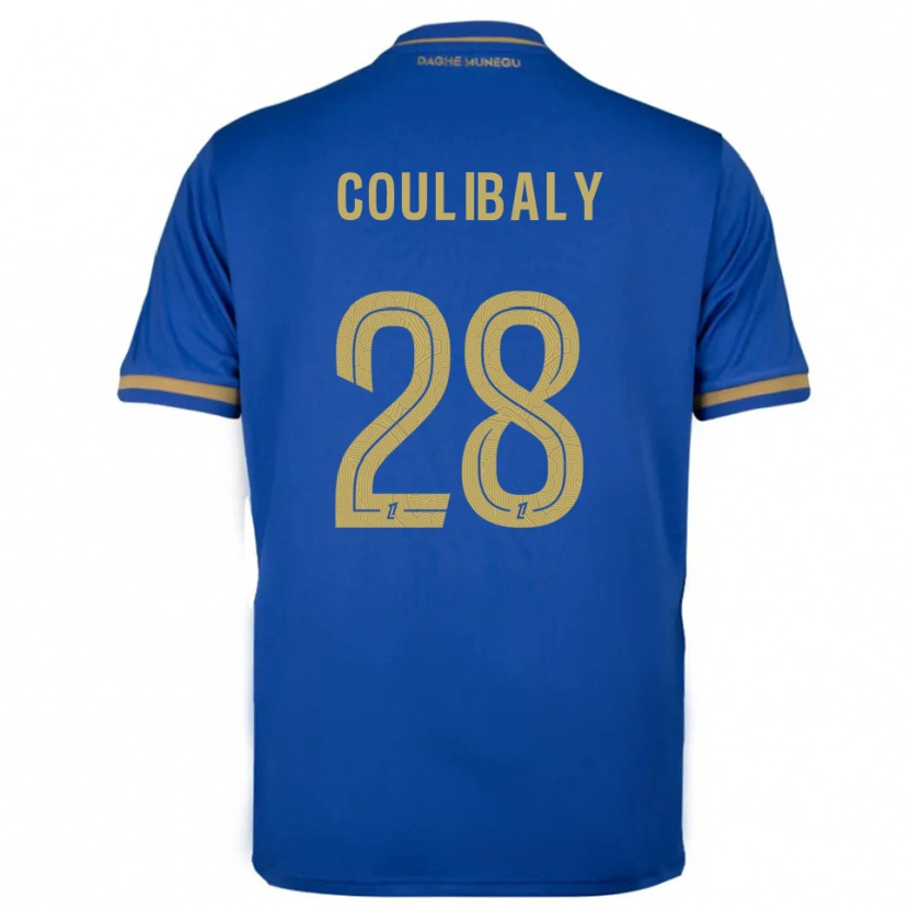 Danxen Enfant Maillot Mamadou Coulibaly #28 Bleu Or Tenues Extérieur 2025/26 T-Shirt