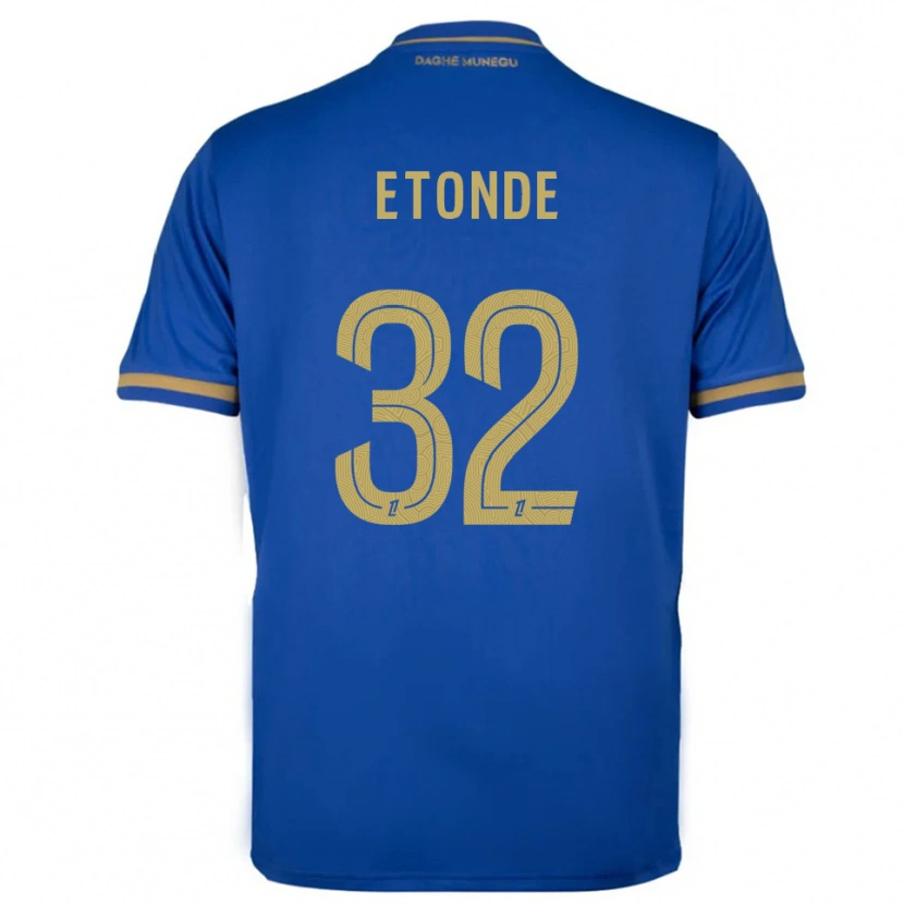 Danxen Enfant Maillot Romaric Etonde #32 Bleu Or Tenues Extérieur 2025/26 T-Shirt