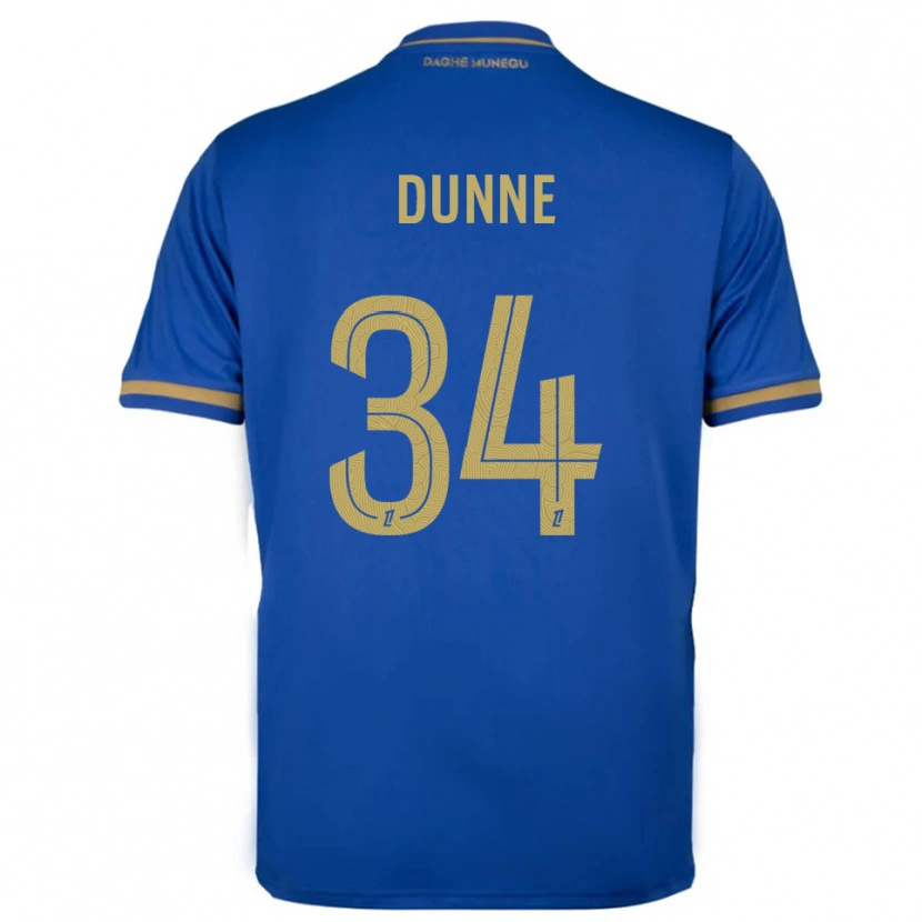 Danxen Enfant Maillot David Dunne #34 Bleu Or Tenues Extérieur 2025/26 T-Shirt