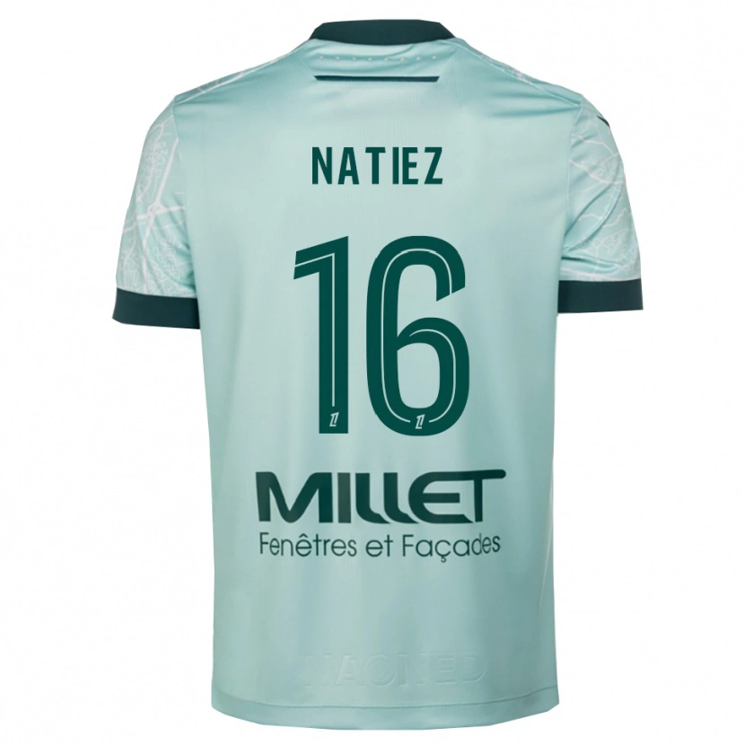 Danxen Enfant Maillot Stanislas Natiez #16 Vert Blanc Tenues Extérieur 2025/26 T-Shirt
