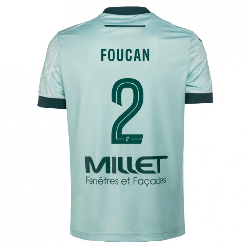 Danxen Enfant Maillot Jalen Foucan #2 Vert Blanc Tenues Extérieur 2025/26 T-Shirt