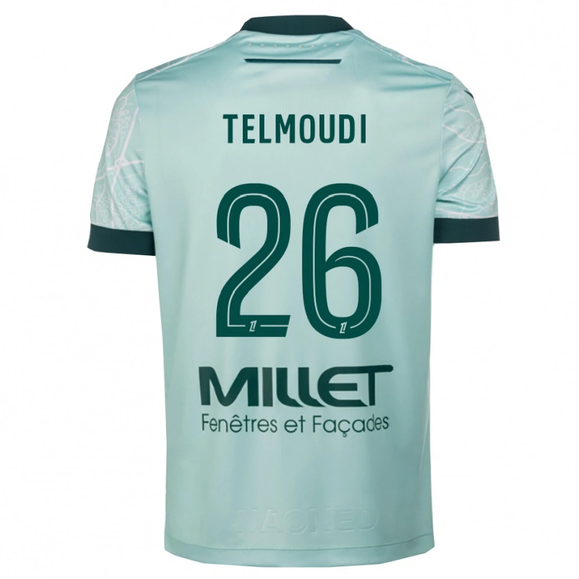 Danxen Enfant Maillot Naïm Telmoudi #26 Vert Blanc Tenues Extérieur 2025/26 T-Shirt