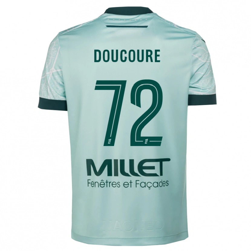 Danxen Enfant Maillot Sékou Doucouré #72 Vert Blanc Tenues Extérieur 2025/26 T-Shirt