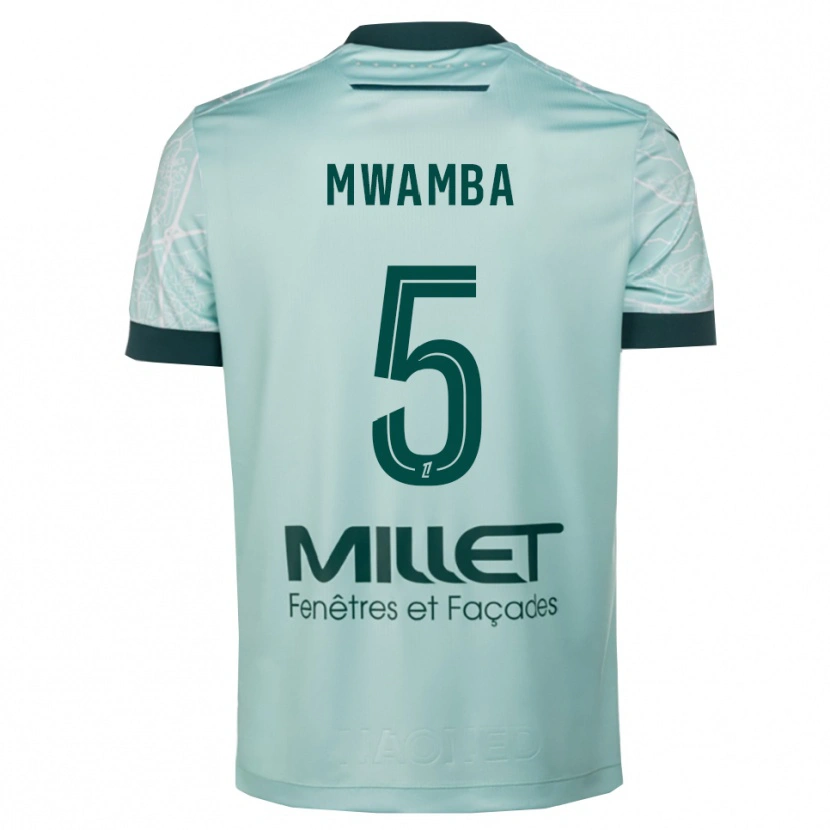 Danxen Enfant Maillot Musunda Mwamba #5 Vert Blanc Tenues Extérieur 2025/26 T-Shirt