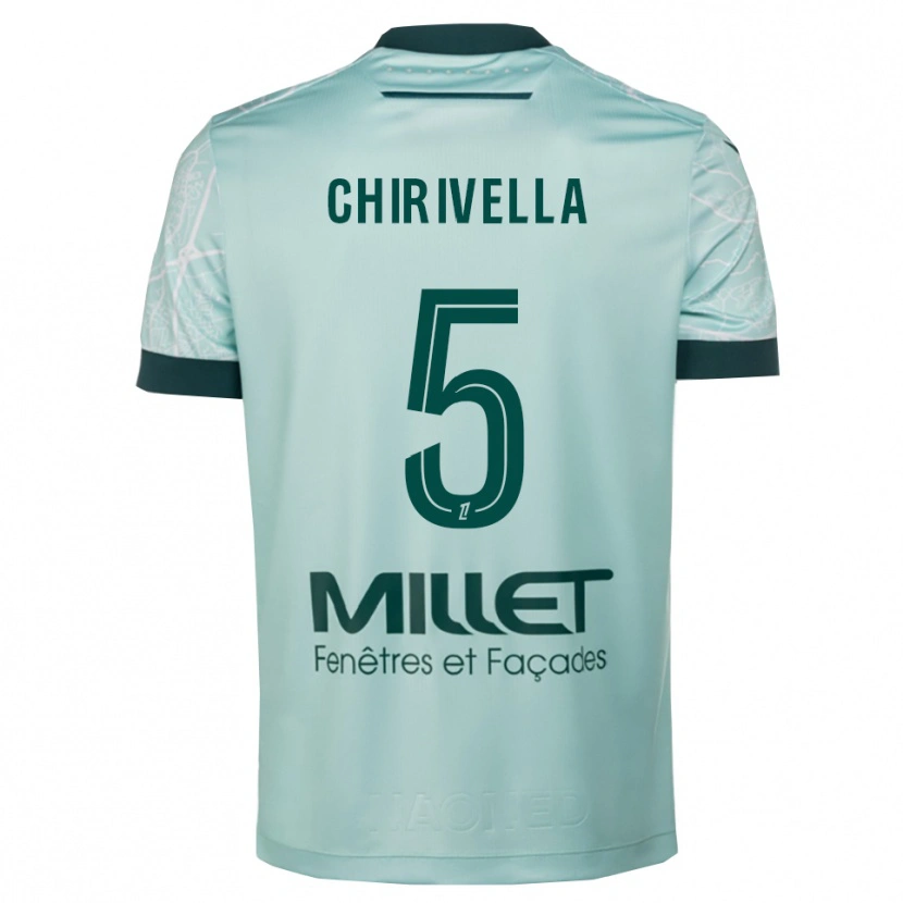 Danxen Enfant Maillot Pedro Chirivella #5 Vert Blanc Tenues Extérieur 2025/26 T-Shirt