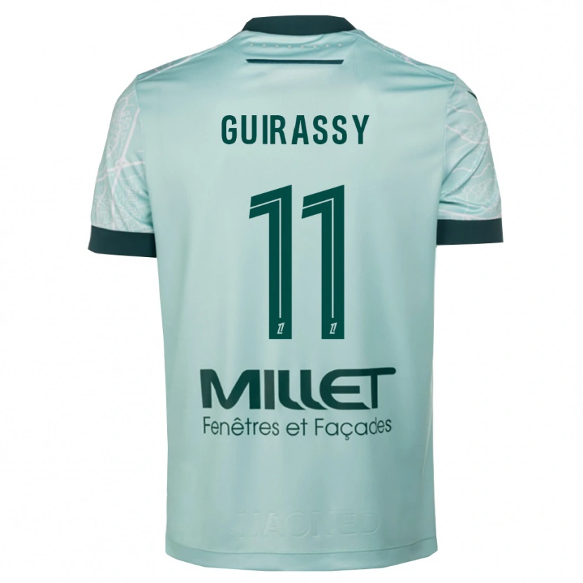 Danxen Enfant Maillot Herba Guirassy #11 Vert Blanc Tenues Extérieur 2025/26 T-Shirt
