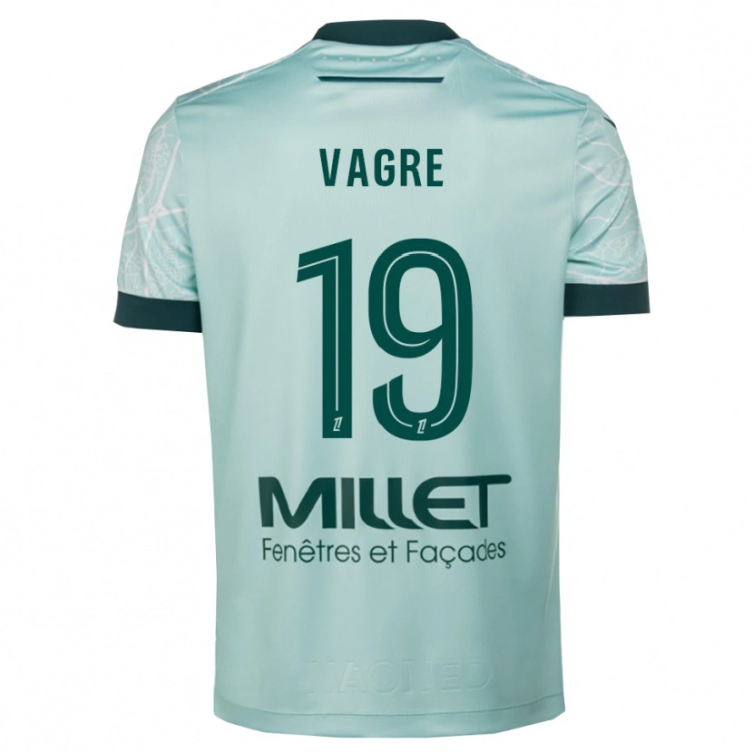 Danxen Enfant Maillot Naomie Vagre #19 Vert Blanc Tenues Extérieur 2025/26 T-Shirt