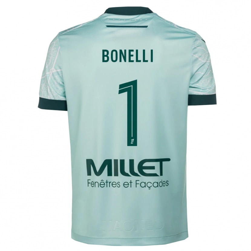 Danxen Enfant Maillot Lucas Bonelli #1 Vert Blanc Tenues Extérieur 2025/26 T-Shirt
