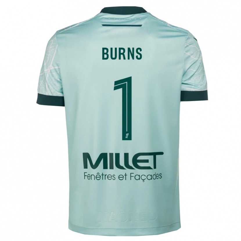 Danxen Enfant Maillot Emily Burns #1 Vert Blanc Tenues Extérieur 2025/26 T-Shirt