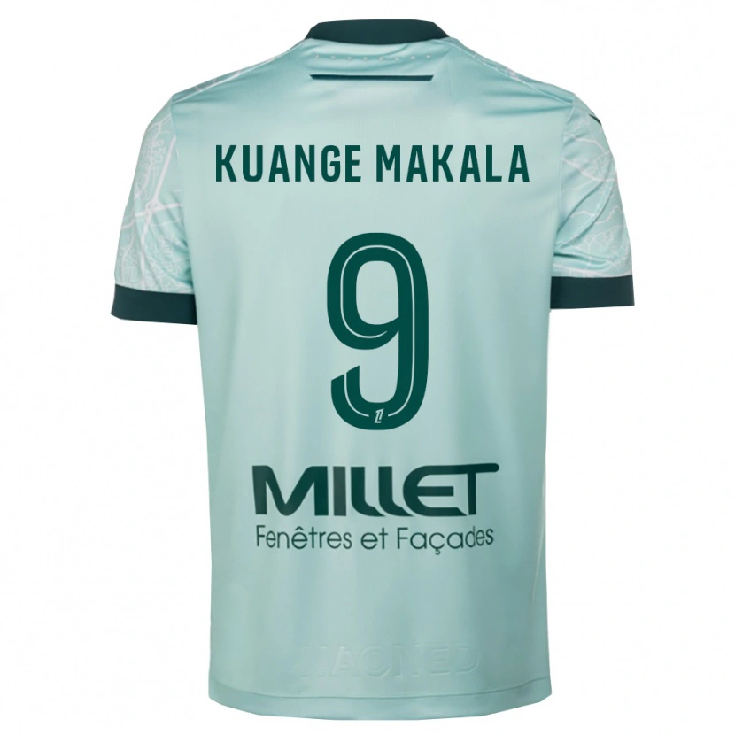 Danxen Enfant Maillot Jordi Kuange Makala #9 Vert Blanc Tenues Extérieur 2025/26 T-Shirt
