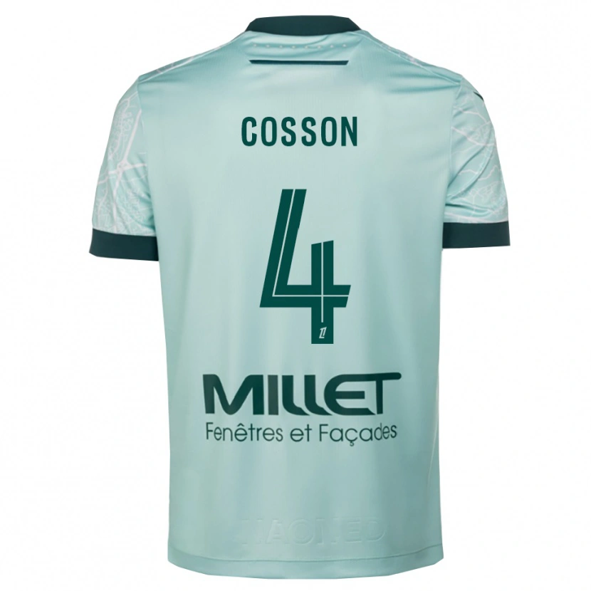 Danxen Enfant Maillot Maureen Cosson #4 Vert Blanc Tenues Extérieur 2025/26 T-Shirt