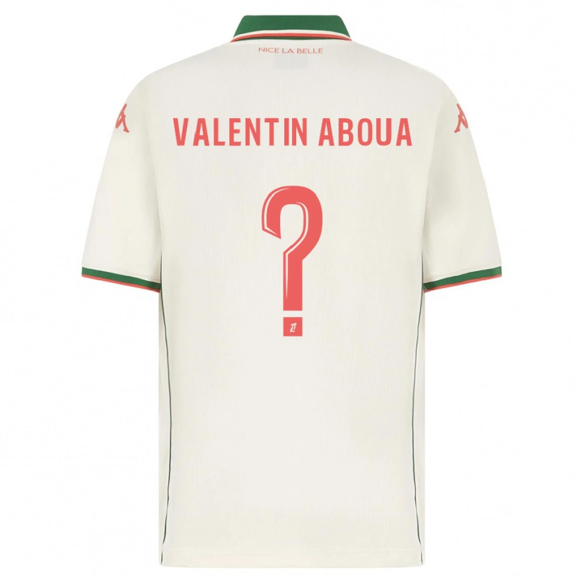 Danxen Enfant Maillot Louis Valentin Aboua #0 Blanc Vert Tenues Extérieur 2025/26 T-Shirt