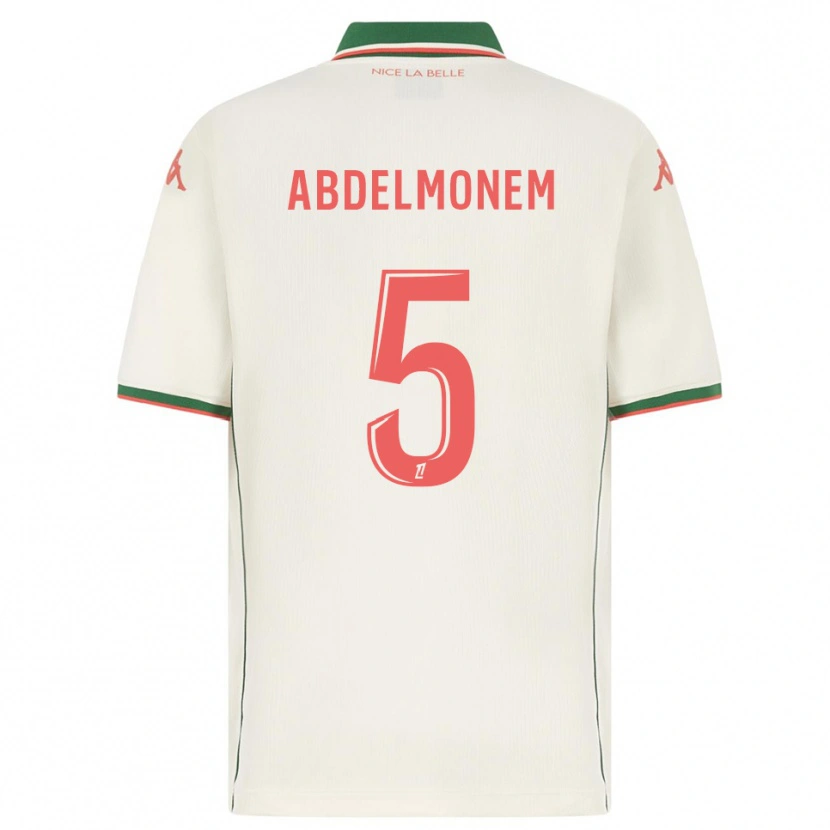Danxen Enfant Maillot Mohamed Abdelmonem #5 Blanc Vert Tenues Extérieur 2025/26 T-Shirt