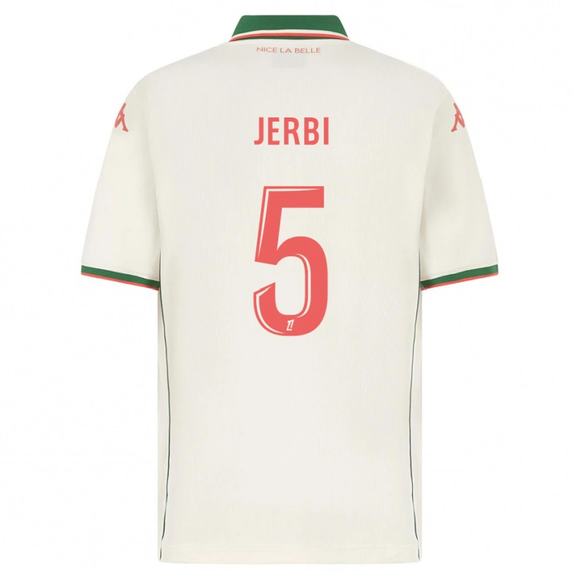 Danxen Enfant Maillot Rayan Jerbi #5 Blanc Vert Tenues Extérieur 2025/26 T-Shirt