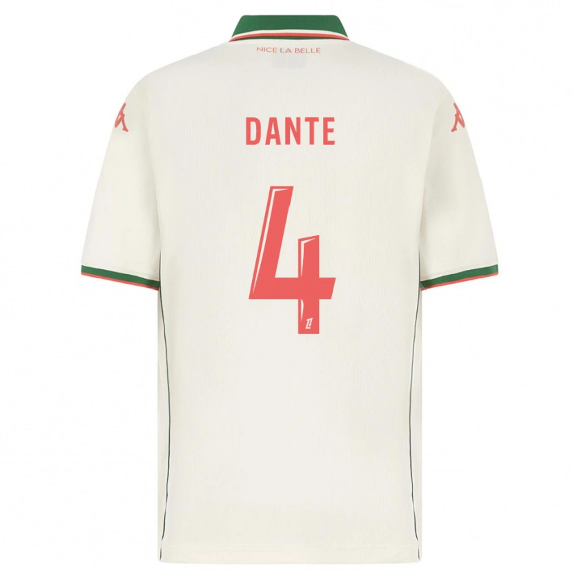 Danxen Enfant Maillot Dante #4 Blanc Vert Tenues Extérieur 2025/26 T-Shirt