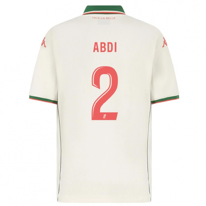 Danxen Enfant Maillot Ali Abdi #2 Blanc Vert Tenues Extérieur 2025/26 T-Shirt