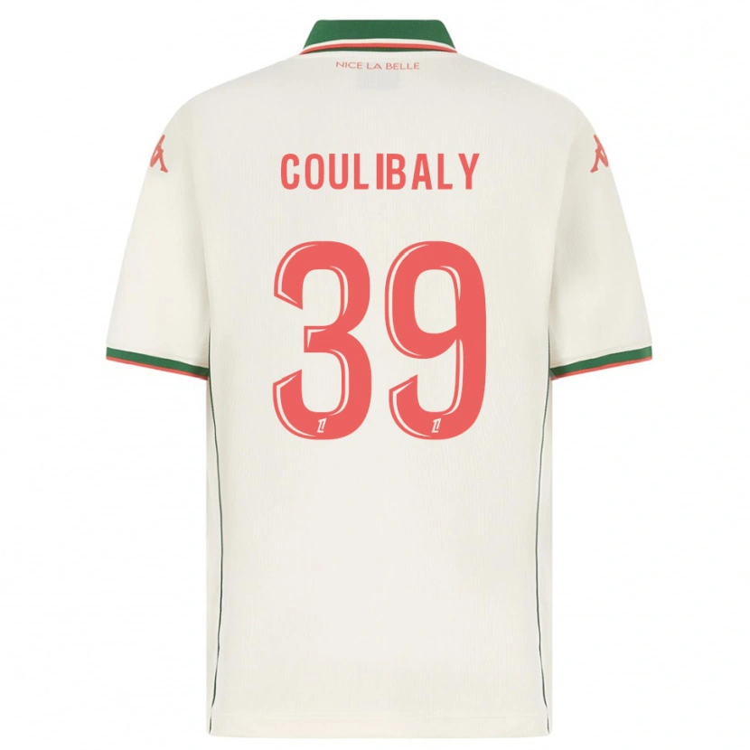 Danxen Enfant Maillot Djibril Coulibaly #39 Blanc Vert Tenues Extérieur 2025/26 T-Shirt