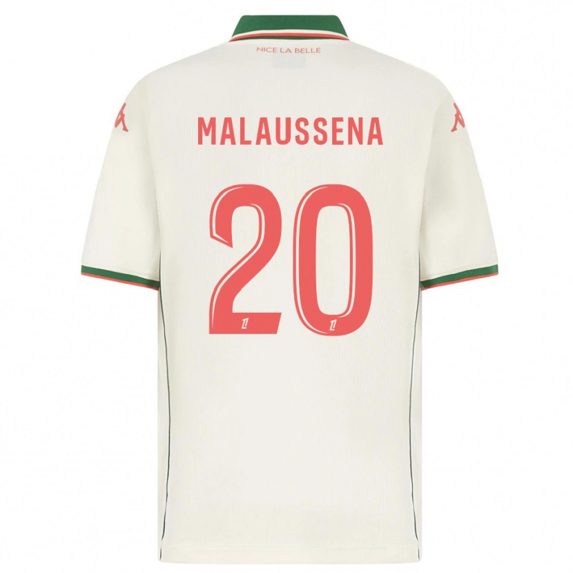 Danxen Enfant Maillot Angela Malaussena #20 Blanc Vert Tenues Extérieur 2025/26 T-Shirt