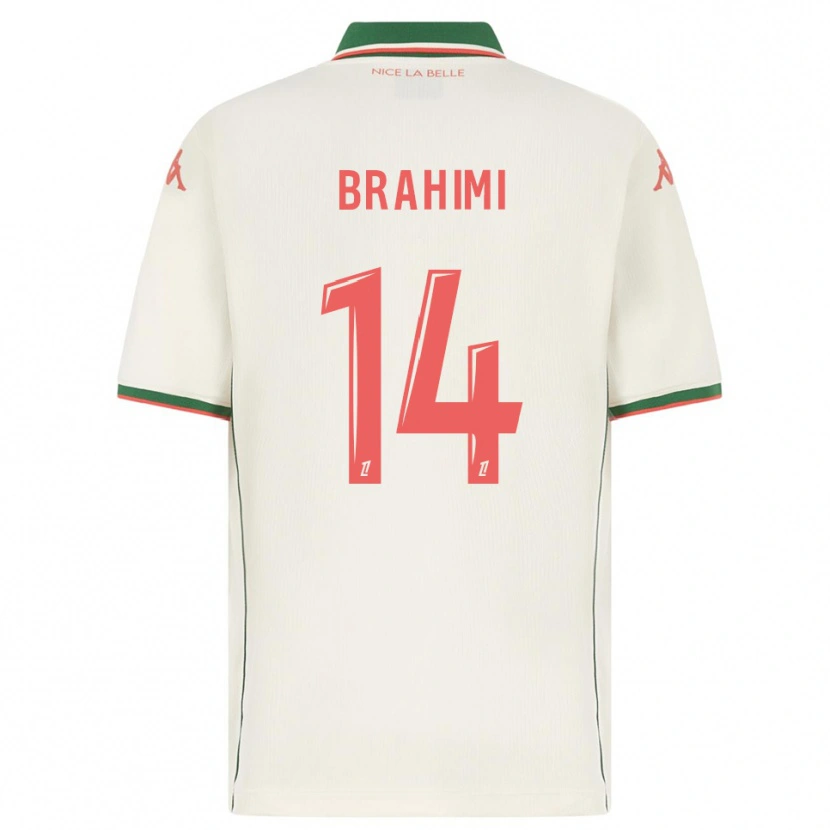 Danxen Enfant Maillot Billal Brahimi #14 Blanc Vert Tenues Extérieur 2025/26 T-Shirt