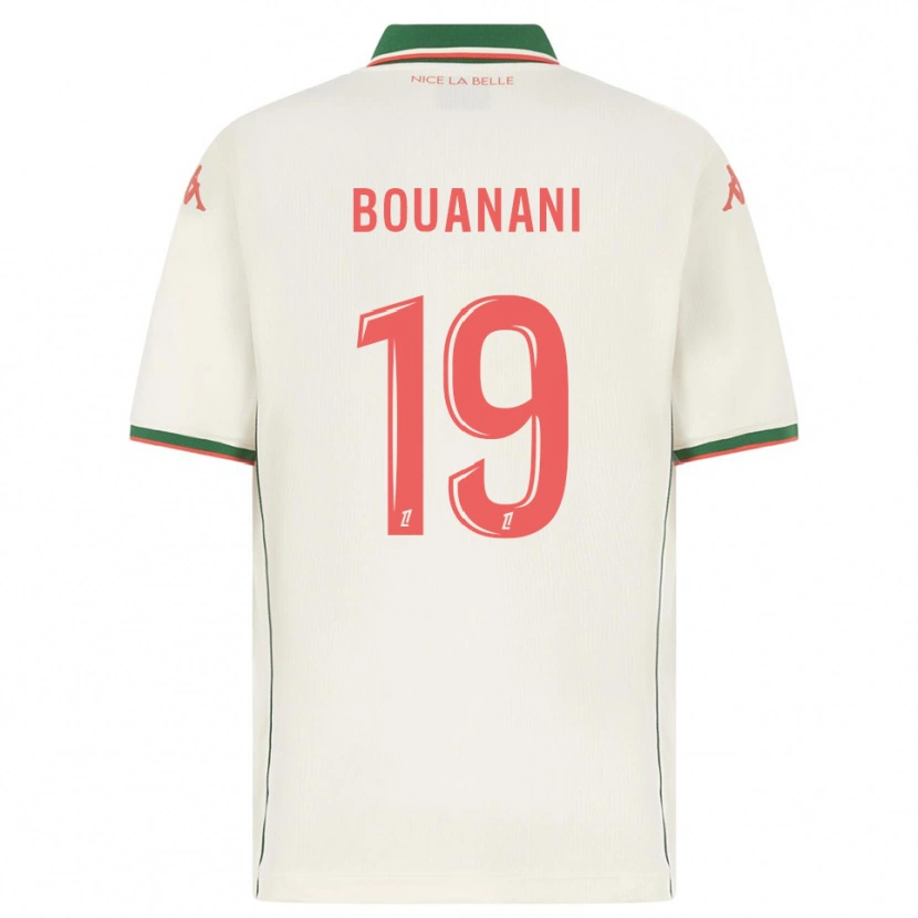 Danxen Enfant Maillot Badredine Bouanani #19 Blanc Vert Tenues Extérieur 2025/26 T-Shirt