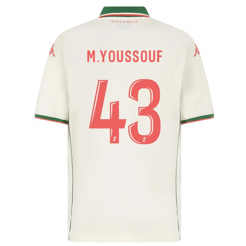 Danxen Enfant Maillot Mousslim Youssouf #43 Blanc Vert Tenues Extérieur 2025/26 T-Shirt