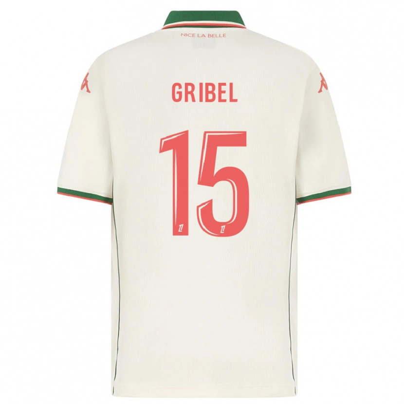 Danxen Enfant Maillot Naomie Gribel #15 Blanc Vert Tenues Extérieur 2025/26 T-Shirt