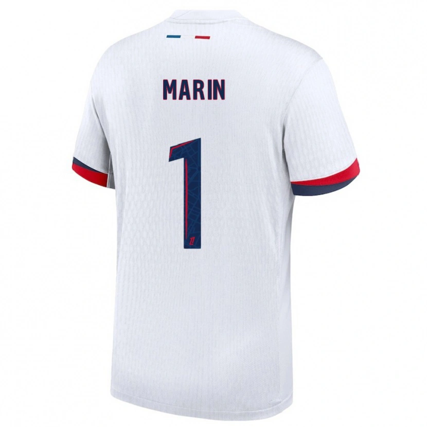 Danxen Enfant Maillot Renato Marin #1 Blanc Rouge Tenues Extérieur 2025/26 T-Shirt