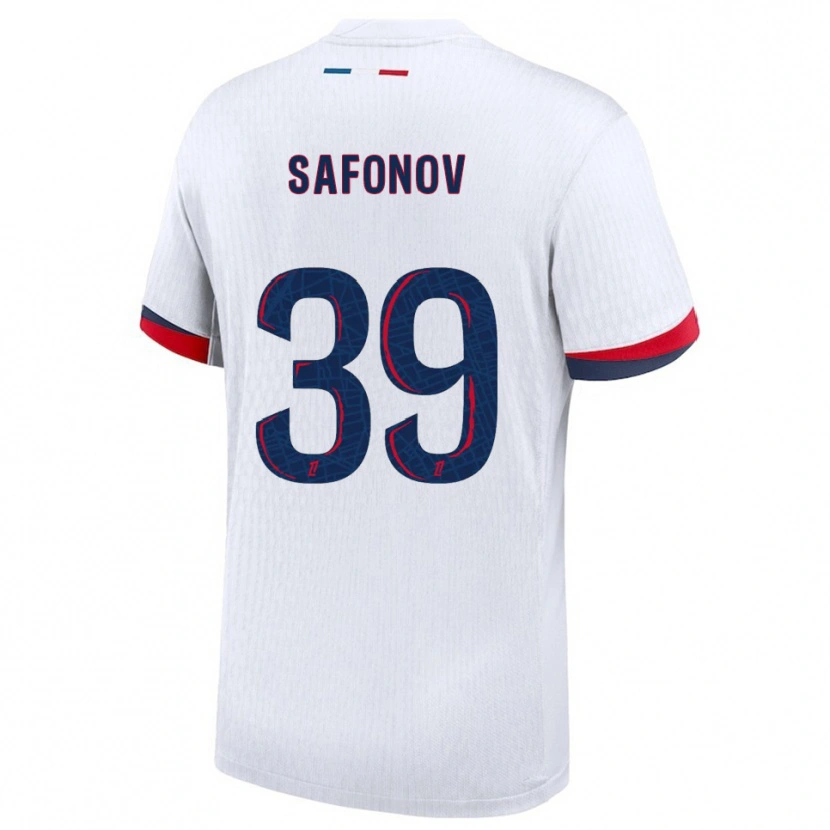 Danxen Enfant Maillot Matvey Safonov #39 Blanc Rouge Tenues Extérieur 2025/26 T-Shirt