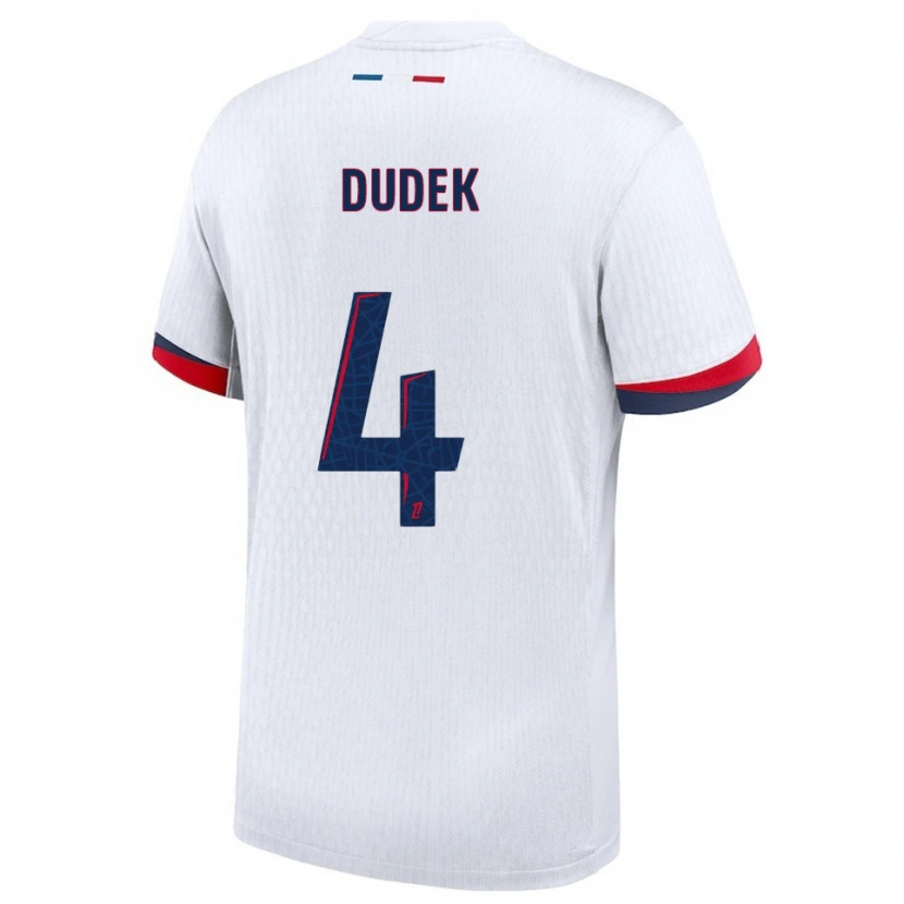 Danxen Enfant Maillot Paulina Dudek #4 Blanc Rouge Tenues Extérieur 2025/26 T-Shirt