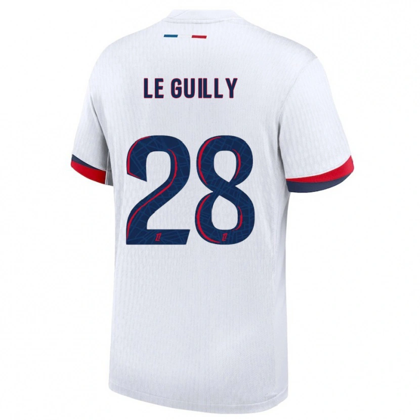 Danxen Enfant Maillot Jade Le Guilly #28 Blanc Rouge Tenues Extérieur 2025/26 T-Shirt
