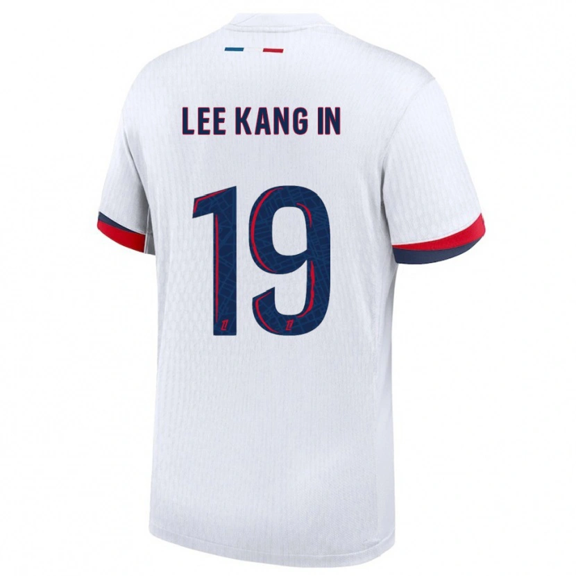 Danxen Enfant Maillot Kang-In Lee #19 Blanc Rouge Tenues Extérieur 2025/26 T-Shirt