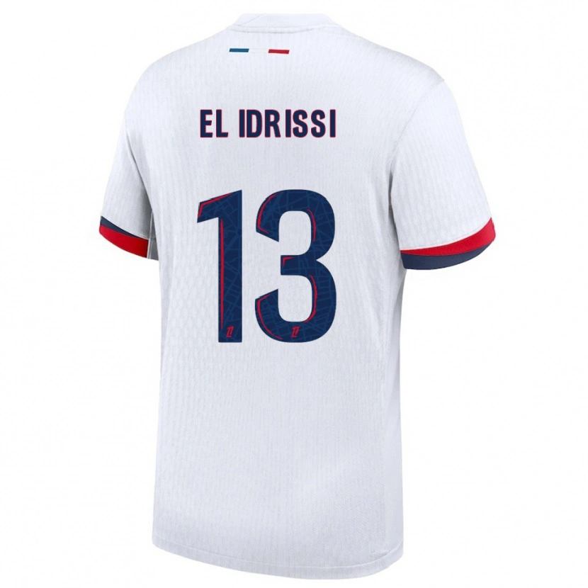 Danxen Enfant Maillot Mohamed-Amine El Idrissi #13 Blanc Rouge Tenues Extérieur 2025/26 T-Shirt