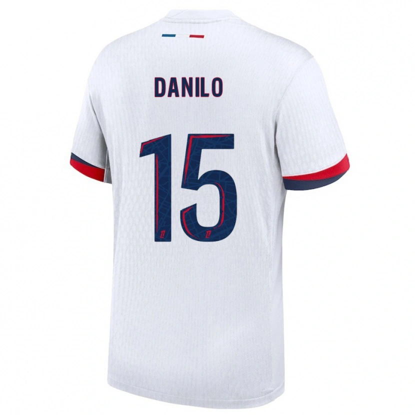 Danxen Enfant Maillot Danilo Pereira #15 Blanc Rouge Tenues Extérieur 2025/26 T-Shirt